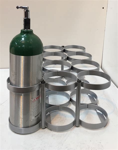 Oxygen Cylinder Rack For 12 D or E (4.38" DIA) Style Oxygen Cylinders ...