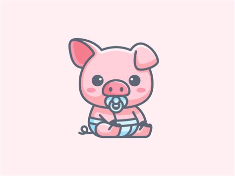 Baby Pig | Baby pigs, Pig cartoon, Cute easy drawings