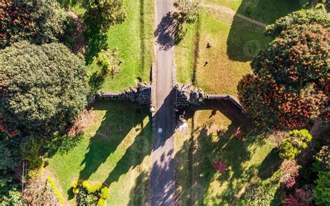 Aerial view of Ancient bali gate with pathway 7304781 Stock Photo at ...