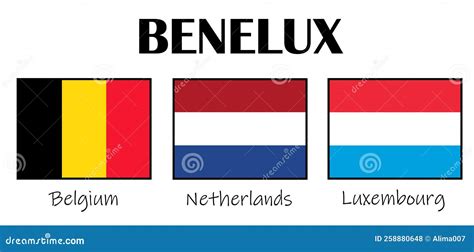 Benelux Countries Vector Flags: Belgium, Netherlands and Luxembourg ...