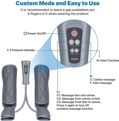 RENPHO Leg Massager with Heat, Compression Calf and Foot Massage ...