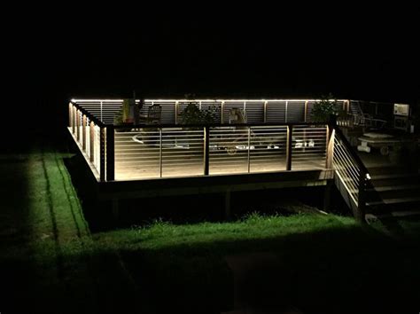 An Exterior Deck Perimeter is Illuminated using Ribbon Star Extreme LED ...