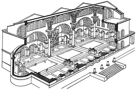 Basilica of Maxentius - isometric drawing | Ancient roman architecture ...