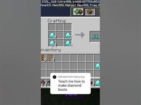 How To Make Diamond Boots In Minecraft - YouTube