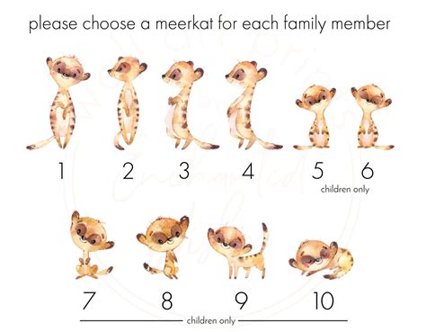 Personalized Meerkat Family Print - Custom Wall Art