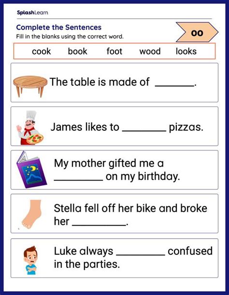 Words with OO Worksheets for Kids Online - SplashLearn