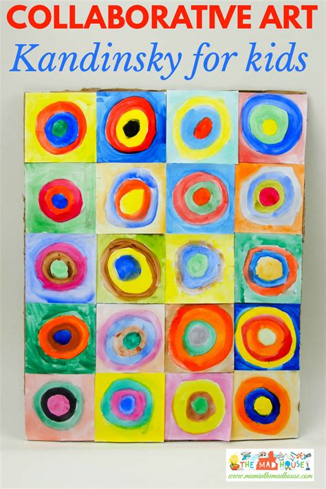 Kandinsky for kids – concentric circles in squares – Artofit