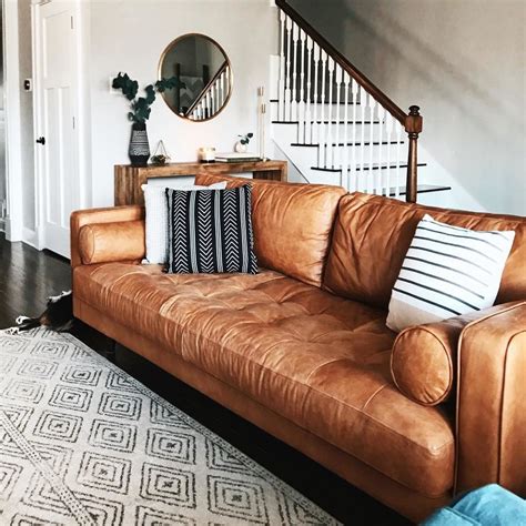 Tan Leather Sofa | Sven Charme Tan Sofa | Article | Living room leather ...