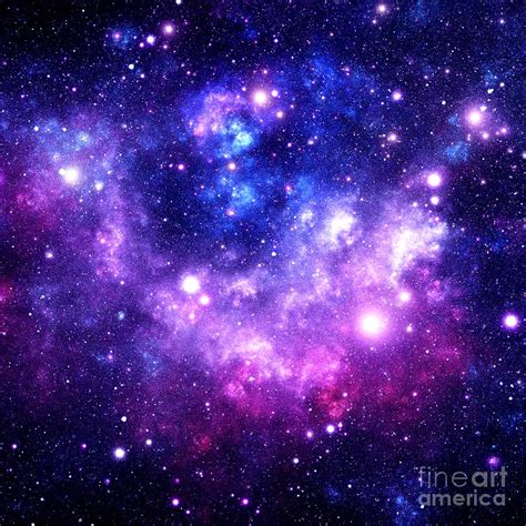 Purple Blue Galaxy Nebula Digital Art by Johari Smith - Pixels