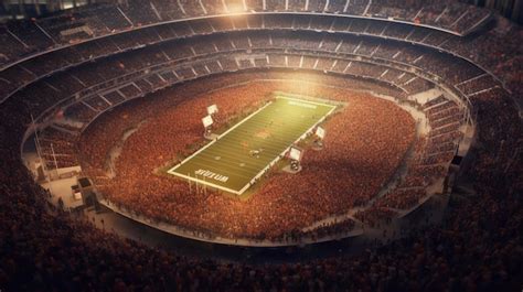 Premium AI Image | Crowd of people at a football stadium 3D Rendering