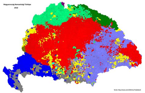 Ethnic map of Hungary 1910 - Maps on the Web