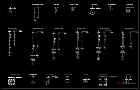 39.Bathroom Showers free AutoCAD drawing download