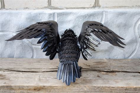 Wrought Iron Crow Wrought Iron Sculpture Iron Bird. - Etsy