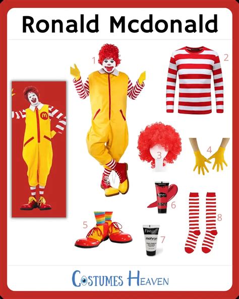 Ronald McDonald Costume For Cosplay & Halloween 2024