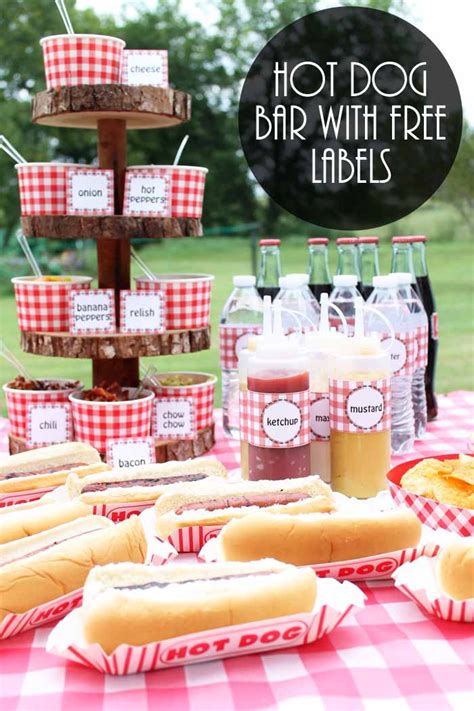 Party Food Ideas on a Budget: Hot Dog Bar | Birthday bbq, Hot dog bar ...