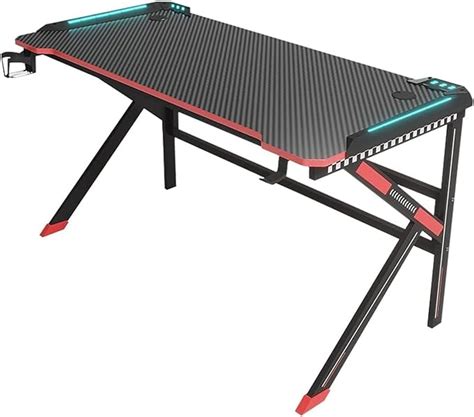 Gaming table, gaming table with led lights, ergonomic gaming desk ...