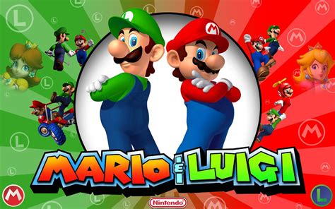 mario and luigi are in front of an image of mario on the nintendo wii game