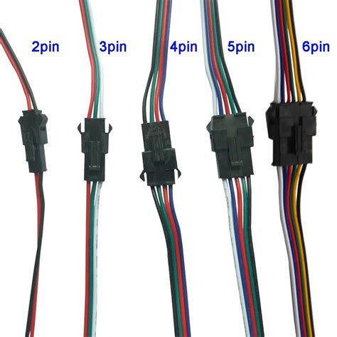 2Pin 3Pin 4Pin 5Pin 6Pin JST LED Male Female Connector Wire Cable For ...