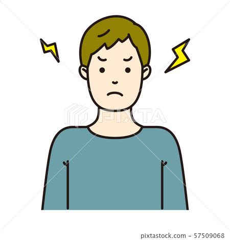 Simple line drawing illustration of an angry man - Stock Illustration ...