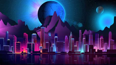 Synthwave City Wallpaper