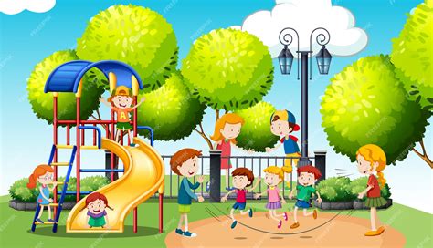 Playgrounds With Kids Clip Art