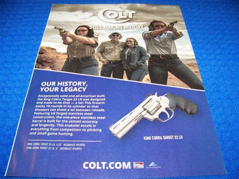 2023 COLT KING COBRA TARGET .22 LR "HISTORY" .. 1-PAGE ORIGINAL SALES ...