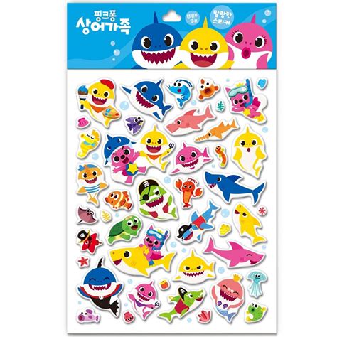 Pack Of 24 Baby Shark Theme Stickers Pack For Decoration ...