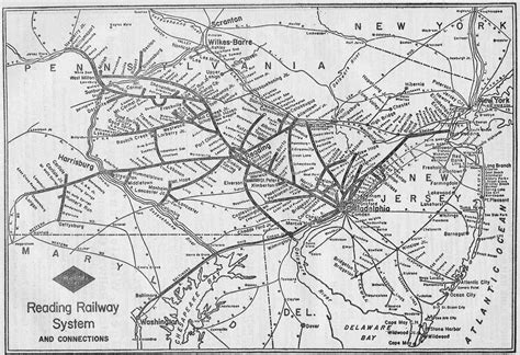 1969 Reading Railroad System Map by Rand McNally & Company