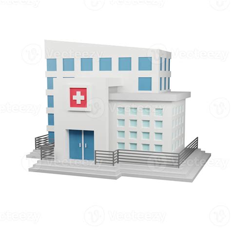 hospital building on white background isolated. Scene for health ...