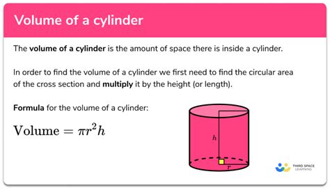 Volume of a Cylinder - GCSE Maths - Steps, Examples & Worksheet