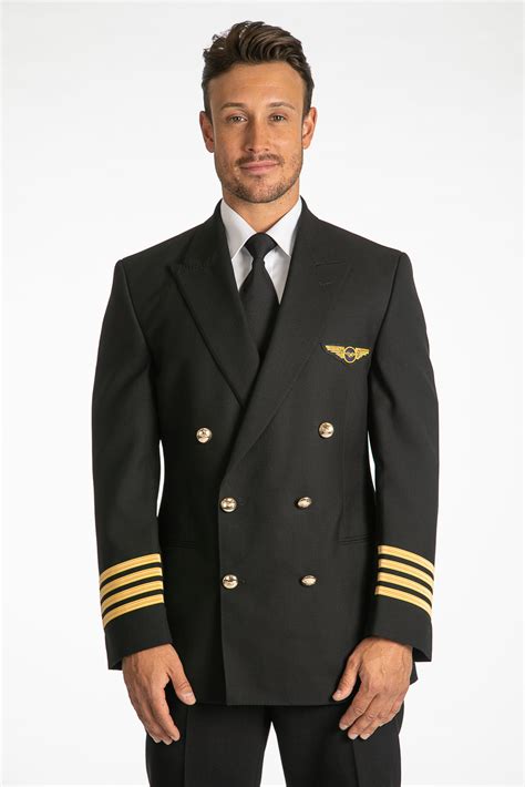 MEN'S PILOT UNIFORM DOUBLE BREASTED JACKET BLACK - Armstrong Aviation ...