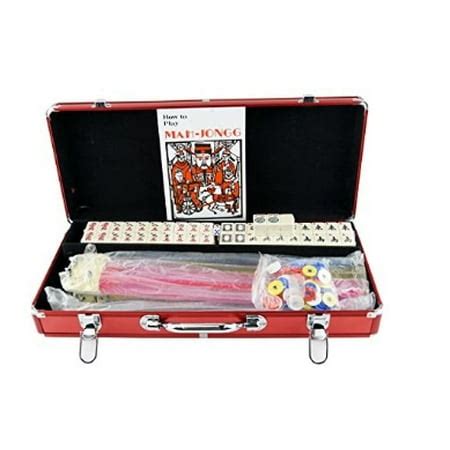 American Mahjong Set Mah Jongg Sets Aluminum Case 166 Tiles 4 Pushers ...