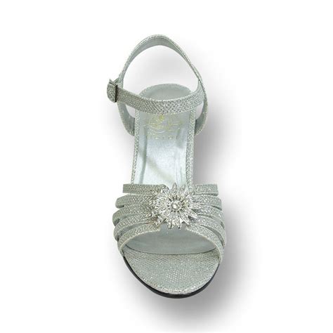 FIC FLORAL Melina Women Extra Wide Width Ankle Strap Sandal SILVER 9 ...