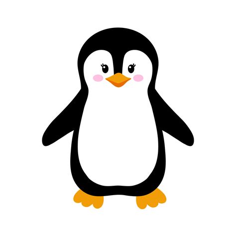 Vector illustration of cute little penguin isolated on white. Animal ...