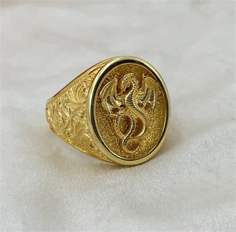 This Handmade Gold Dragon Ring is very stylish and perfect for daily ...