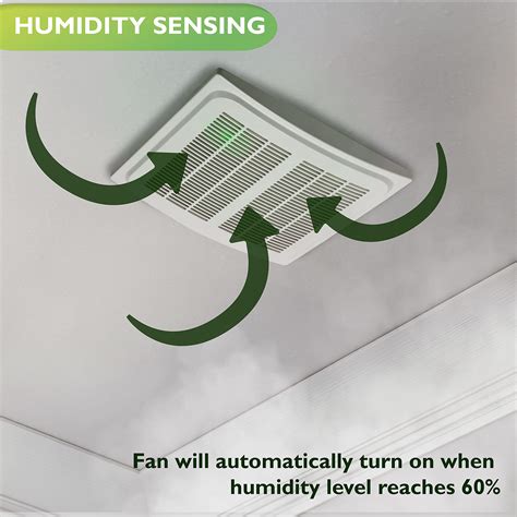 Homewerks 7136-02HW Bathroom Vent Fan with Automatic Humidity Sensor ...