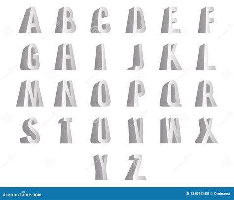 3D Standing Alphabet Big Letters Font Isolated Design Vector ...