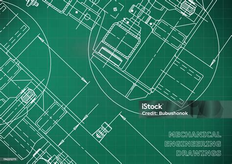 Mechanical Engineering Drawing Blueprints Mechanics Stock Illustration ...