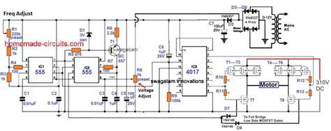 Single Phase Variable Frequency Drive VFD Circuit – Homemade Circuit ...