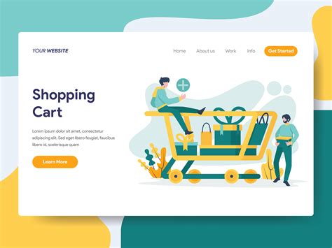 Landing page template of Shopping Cart Illustration Concept. Modern ...