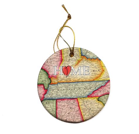 Tennessee State Map Christmas Tree Ornament