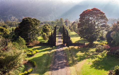 Aerial view of Ancient bali gate with pathway 7304766 Stock Photo at ...