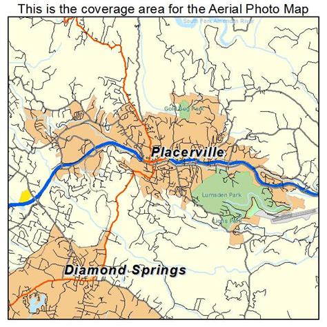 Aerial Photography Map of Placerville, CA California