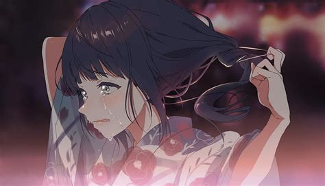 Sad Anime Girl Crying Alone