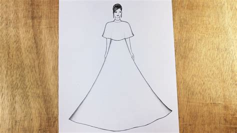 How to Draw a Fashion Girl with beautiful dress || Fashion dress ...