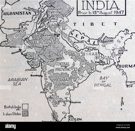 Map of India before the Partition of the British Indian Empire that led ...