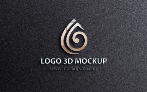 Free Logo 3D Mockup PSD Template - Mockup Den | Free logo mockup psd ...