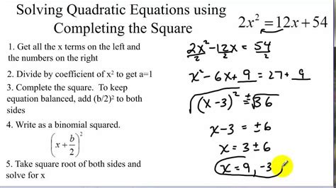 How To Solve Quadratic Equations By Completing The Square Calculator ...