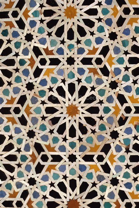 Fez, Morocco - Geometric Tile Work, Bou Inania Medersa. 14th. Century A ...