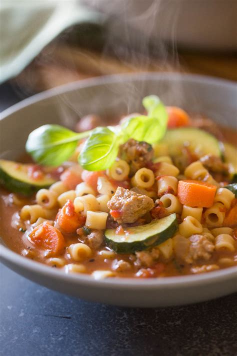 Turkey and Vegetable Ditalini Soup - Lovely Little Kitchen